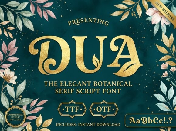 Dua: Where Botanical Elegance Meets Serif Authority